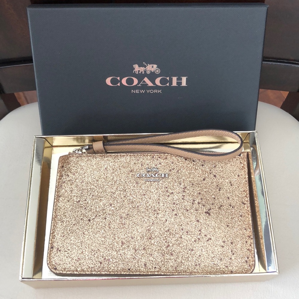 Coach Gold Glittery Clutch